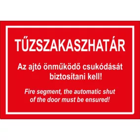 Tűzszakaszhatár - A5 utánvilágító matrica