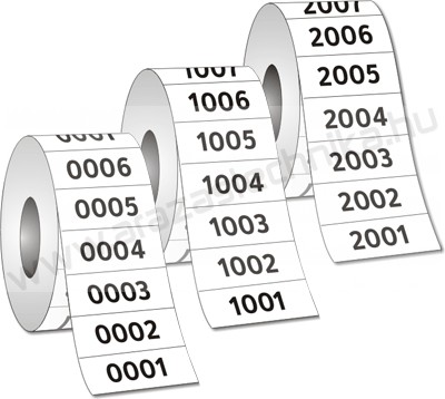 Bérnyomtatás SORSZÁMOZÁS tekercses öntapadó címkére