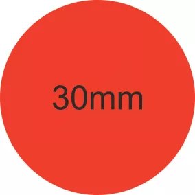 30mm körcímke - PIROS (1.000db)