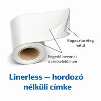 Linerless hordozó nélküli címke