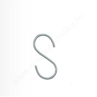 Image of Függesztő "S" alakú kampó 6 mm huzalra (hossz: 28mm)