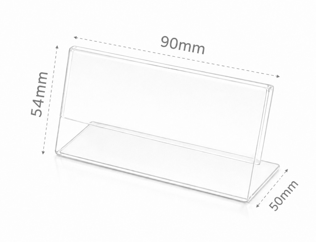 Image of Árcímke tartó plexi 90x54 mm