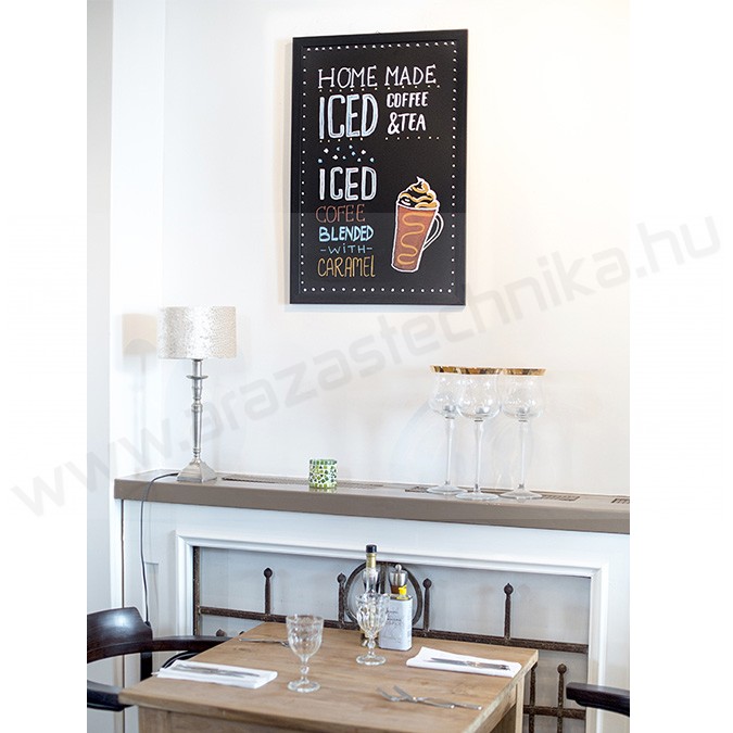 Image of Krétatábla 60x80cm WOODY WALL - FEKETE keret (WBW-BL-60-80)